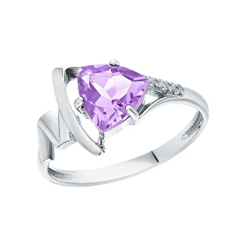 

Silver ring with amethyst and cubic zirconia sunlight sample 925