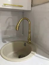 Gold Kitchen Faucet Water-Mixer Pull-Out Single-Handle Silver Swivel-Degree N22-019