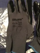 Guantes de trabajo GMG CE EN388, protección de seguridad de nitrilo suave, color rojo y negro, a prueba de aceite, mecánicos, 6 pares, gran oferta
