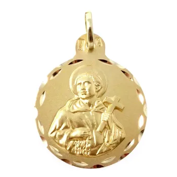 

Medal 18k gold San Álvaro 21mm. Round fence carved details smooth back