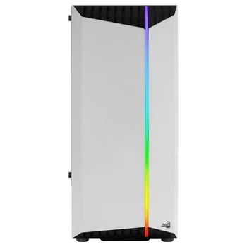Aerocool BIONICV2, Caja Gaming, RGB Frontal, Semitorre ATX, Ventilador RGB 12cm, Caja PC Cristal Templado, USB 3.0, Blanco/Negro 4