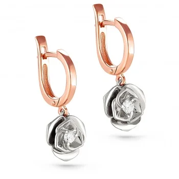 

Kabarovsky earrings with 2 diamonds in red gold