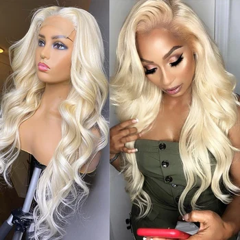 

613 Honey Blonde13x4 Lace Front Wig Body Wave Human Hair Wig Remy Pre Plucked Brazilian Hair Frontal Wig For Women
