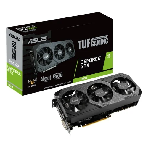 Видеокарта ASUS TUF nVidia GeForce GTX 1660 1830MHz 6144MB 8002MHz 192 bit RTL [TUF3-GTX1660-A6G-GAMING] | Компьютеры и офис