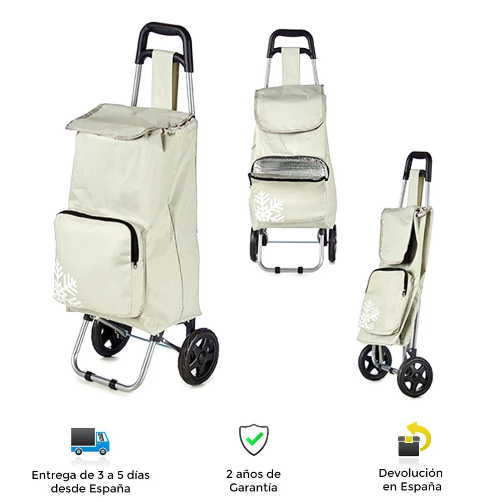 Carro de la compra con bolsillo frigorífico, gran capacidad, aislamiento térmico, práctico, calidad, resistente, ligero, ruedas