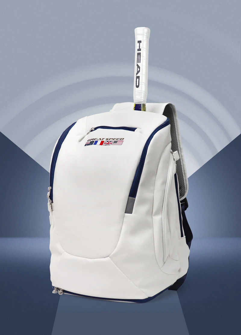 GreatSpeed White Tennis Backpack Large Capacity 1-2 Pack Tennis Bag Original New Portable Men Women Gym Training Sports Backpack