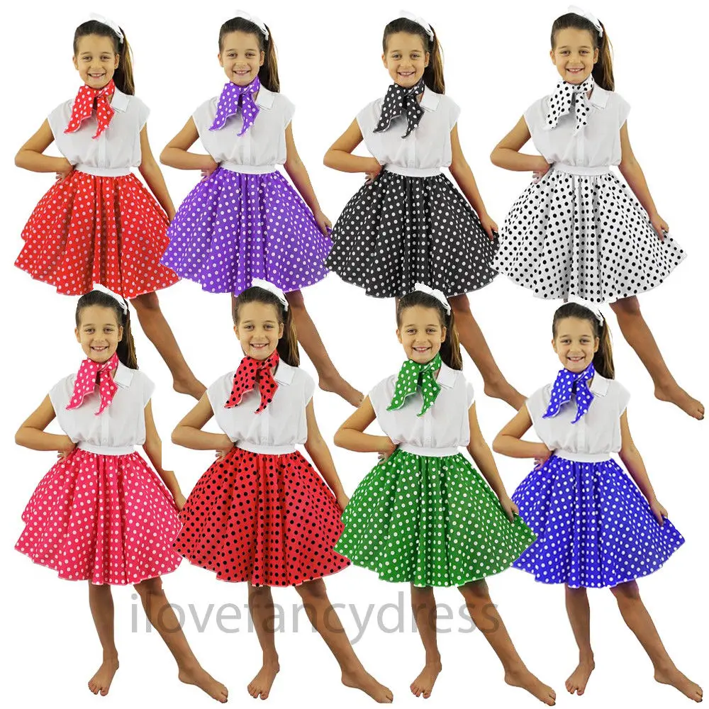 Multi Colour Spotty Circle Skater Skirt Fancy Dress Freesize Children In Need