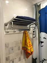 Hanger Towel-Rack Frap Silver Aluminum with Hooks F808 Wall-Mounted Surface-Towel Adjustable