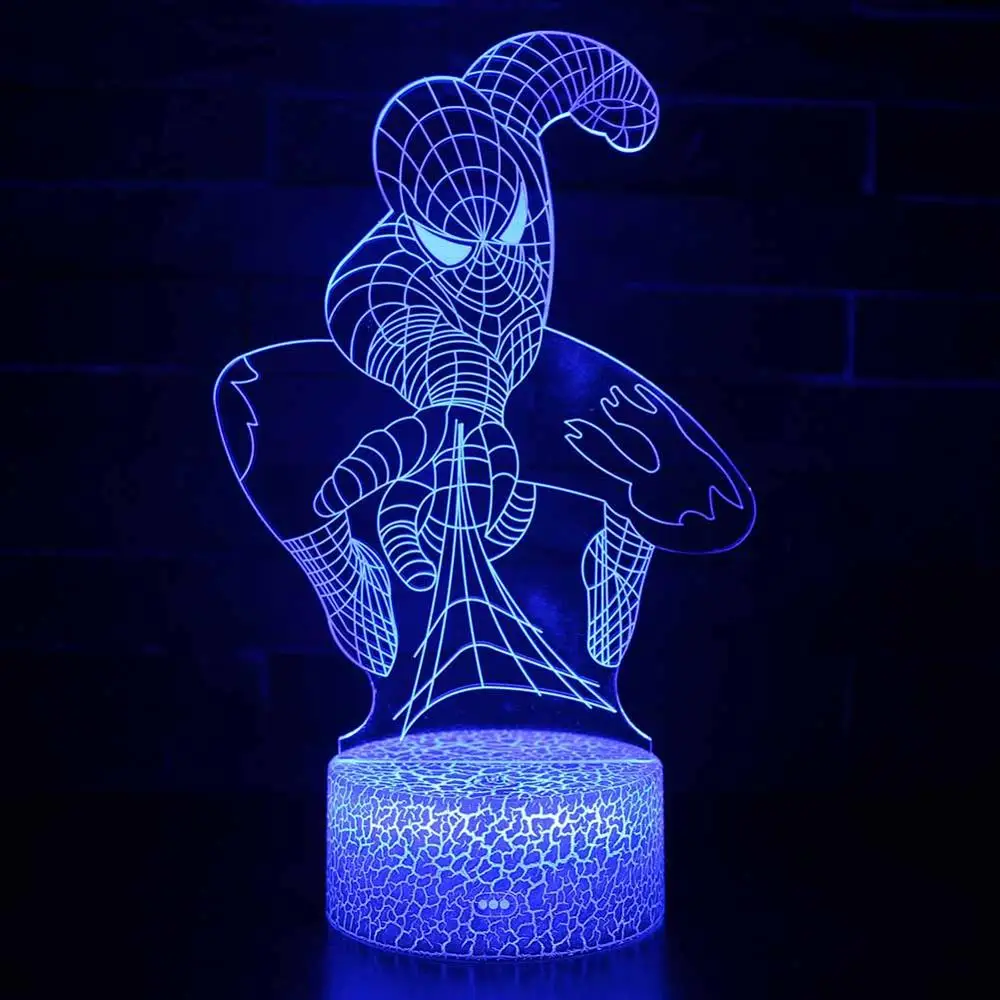 Супергероя ночные светильники Модель Человека-паука трогательно светодиодный лампы Декор для детских комнат «Человек-паук»; светильники с пультом дистанционного управления Управление - Испускаемый цвет: MY-231