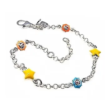 

Bracelet 925 Sterling silver m infant 14cm. Enamelled motif [AC0323]