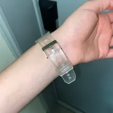 Relojes electrónicos para hombre y mujer, pulsera Digital LED transparente con correa de silicona de oro rosa, reloj deportivo femenino