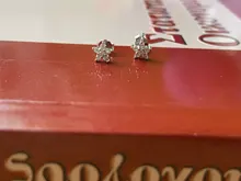 Pendientes de estrella de cinco puntas de cristal para mujer, aretes de Plata de Ley 925 chapados en oro de 14k, accesorios de joyería de boda simples