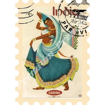 

India souvenir magnet vintage poster