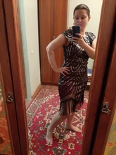 Summer Women Dress 1920s-Flapper-Dress Sequin-Fringe Party-Midi Great-Gatsby Sleeve O-Neck