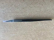Pinza de mano de 1,0 MM para decoración de uñas, herramienta de selección de Gel acrílico para decoración de gemas, diamantes de imitación, pinzas negras para pestañas, 1 unidad