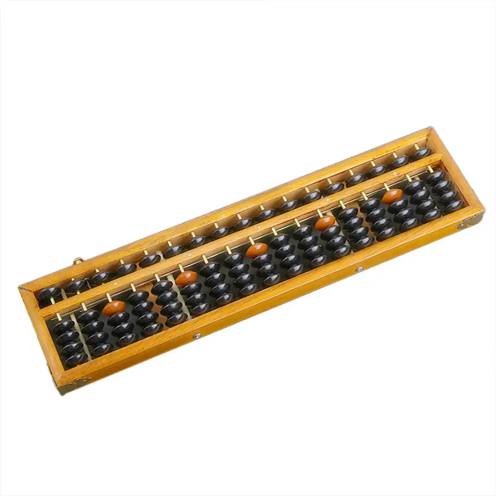 

17 Files 5 Beads Wooden One Button Reset Professional Abacus -1