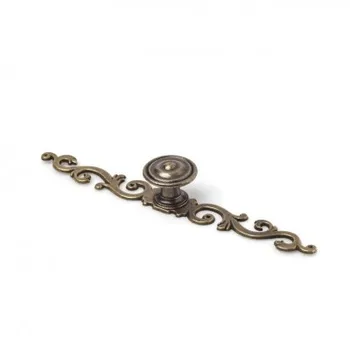 

Box with 10 knobs in style plate classic metallic, made in Zamak finish old leather and 177 mm are