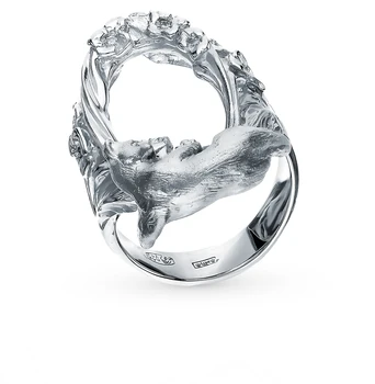 

Silver ring with cubic zirconia sunlight sample 925