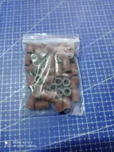 50 pzas/unids/lote cabezales cilíndricos montados mangas abrasivas bandas de lijado 80 #120 #180 # para manicura de uñas herramientas