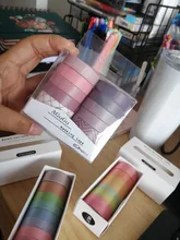 Kevin & sasa Crafts-juego de 8 rollos de cinta adhesiva de Color sólido, cinta adhesiva para Scrapbooking, papelería