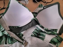 Swimwear Women Swimsuits Bikinis-Set Bathing-Suit Biquini Beach-Wear Leaf-Print Riseado