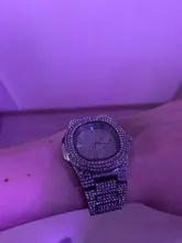 Reloj de moda con diamantes de acero para hombre, cronógrafo de Hip Hop, de lujo, dorado, masculino, 2021