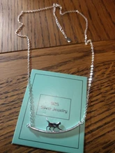 Collares de cadena de clavícula para gato, joyería de plata de ley 925 curvada con personalidad Simple, Animal bonito, para caminar, nueva moda, N090