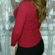 Women Sweater Pullovers Knitted Turtleneck Long-Sleeve Elasticity Streetwear-Top Multicolor