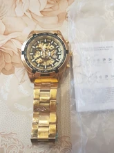 Winner-reloj mecánico automático para hombre, reloj de esqueleto de oro, Vintage, de marca superior, de lujo