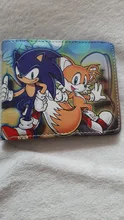 Sonic-cartera corta con bolsillo para monedas para hombre, billetera de diseño guay