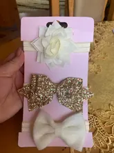 Accesorios de 3 unidades para niña pequeña, Diadema con lazo, diadema elástica para recién nacido, accesorios para fotos de cabello, regalo 2019