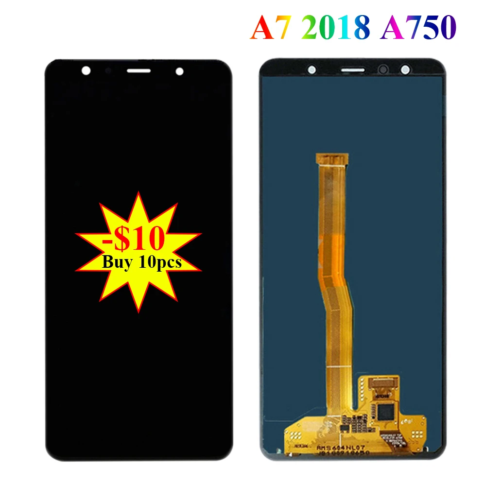 

Super Amoled LCD For Samsung Galaxy A7 2018 A750 A750F A750FN A750G A750GN A750M Display Touch Screen Digitizer Assembly Parts