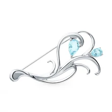 Серебряная брошь с топазами SUNLIGHT проба 925