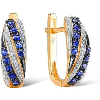 

Lucas gold earrings with sapphires and diamonds in red gold