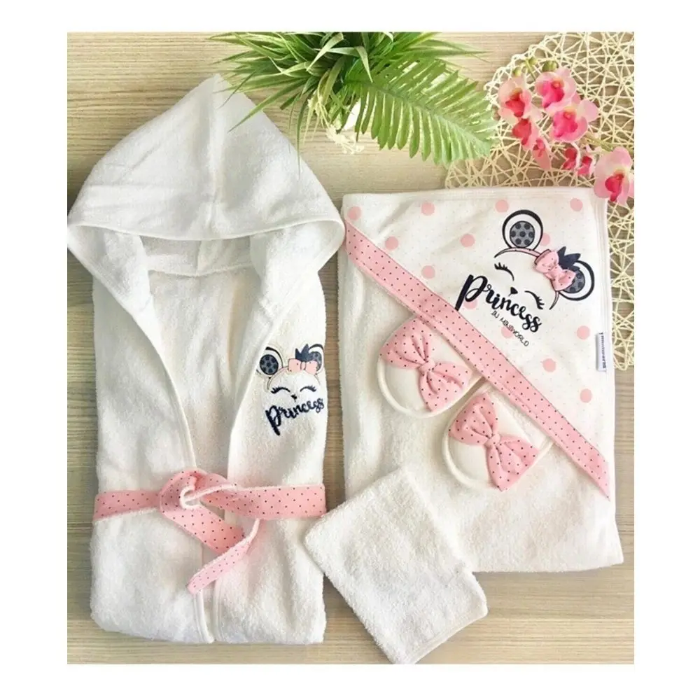 

Princess Bathrobe Towel Set Powder Pink 0-3 Years