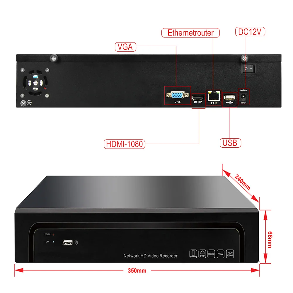 32CH 5MP или 16CH 4K сетевой видеорегистратор для видеонаблюдения IP камера поддерживает доступ 2 SATA UP16TB P2P Запись H.264/H.265 Onvif NVR