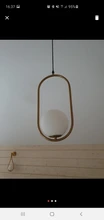 Pendant-Lights Hanging-Lamp Hoop Glass-Ball Industrial-Decor Gold Living-Room Modern Led