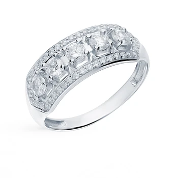 

Silver ring with cubic zirconia sunlight sample 925