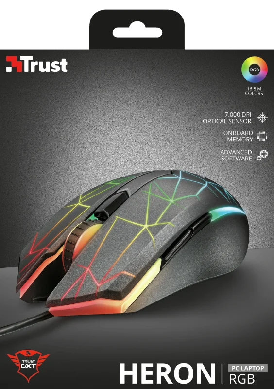Компьютерная игровая RGB мышь с подсветкой TRUST 170 HERON