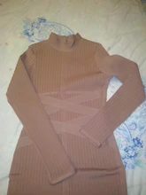 Dress Women Celebrity Bodycon Bandage Evening-Runway Long-Sleeve Midi Nude Black Winter