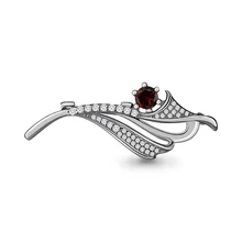 Брошь из серебра с гранатом и фианитом AQUAMARINE 7151203А.5
