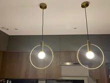 Ring-Pendant-Lights Lighting-Fixture Hanging-Lamp Bedside Bedroom Single-Head Wind 