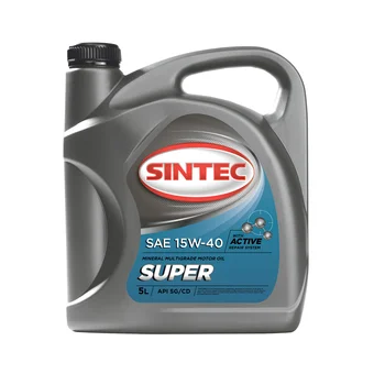 

Engine oil sintec Super SAE 15W-40 API SG/CD 5L mineral oil for engines running on compressed methane or propane butone