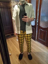 Dropshipping. Exclusivo. Japonés Streerwear hombres pantalones a cuadros Otoño de 2020 de moda de hombre delgado pantalones casuales coreano pantalones de Harem para hombre