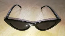 Gafas de sol con forma de ojo de gato para mujer, anteojos de sol femeninos, de diseño de marca, con espejo negro, triangulares, con protección UV400