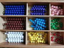 Montessori Mathematics Material 1-9 Beads Bar in Wooden Box Early Preschool Toy