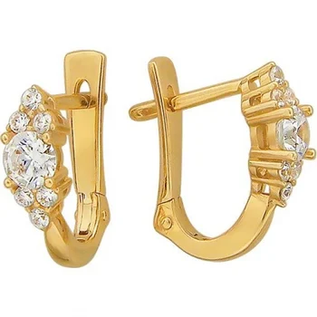 

Esthete earrings with cubic zirconia and Swarovski crystals in Yellow Gold