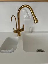 Kitchen Faucet FILTER Brushed Cold-Crane Nickel-Brass Rotatble with Pure-Water-Pull-Out-Style