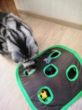 Juego de ratones de Gato para mascotas, tienda de campaña con campana de juguete de inteligencia con 9 agujeros, túnel de juego para gatos, ratón abatible, juguetes para mantener a los gatitos activos