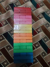 Nueva 54 Uds de madera del arco iris de pilas dominó de Jenga juego juguetes de madera dominó bloques de 2 tipos de registros/Color regalo de los niños